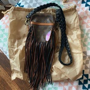 Vintage boho Louis Vuitton fringe bag!